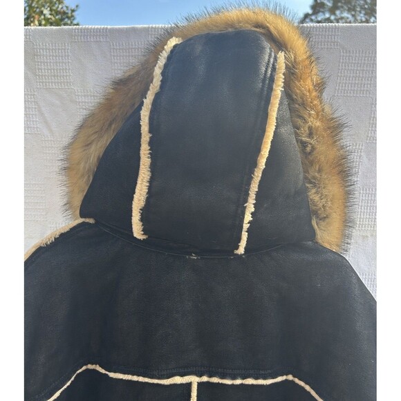 JORDAN CRAIG 4XL Shearling Faux Fur Suede Coat Jacket Brown Soft Oversize Retro - Picture 9 of 16